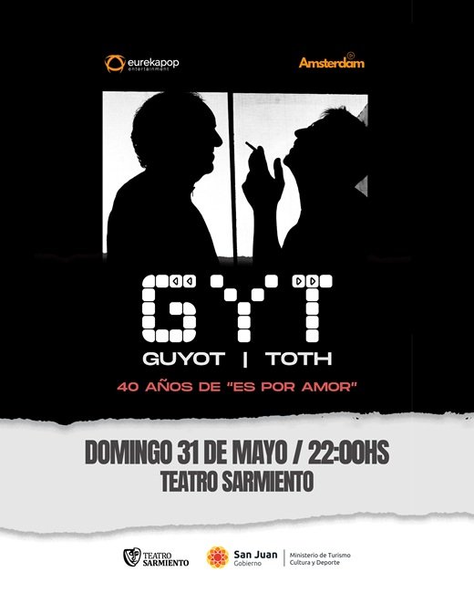 Guyot & Toth en San Juan: 31 de mayo en Teatro Sarmiento