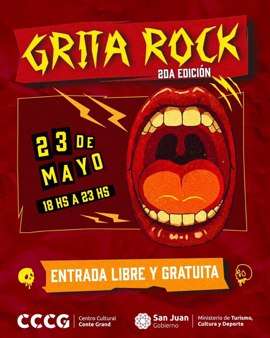 Grita Rock en San Juan: bandas y feria gratis el 23 de mayo