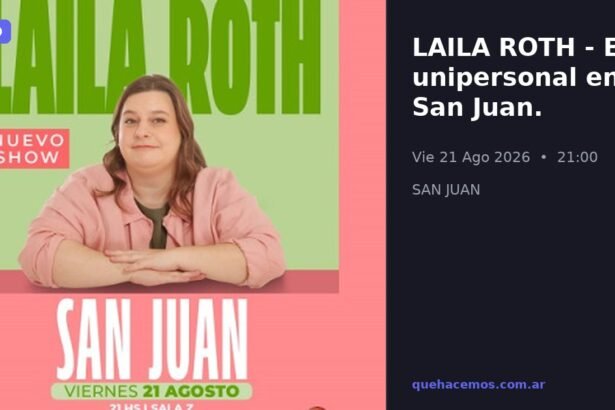 Laila Roth llega a Sala Z con su unipersonal en agosto