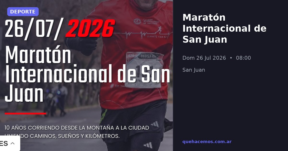 Maratón Internacional de San Juan: fecha y sede en Dique Punta Negra
