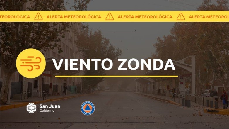 Alerta meteorológica en San Juan: Viento Zonda activo