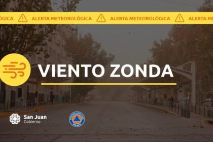 Alerta meteorológica en San Juan por Viento Zonda y riesgo de incendios
